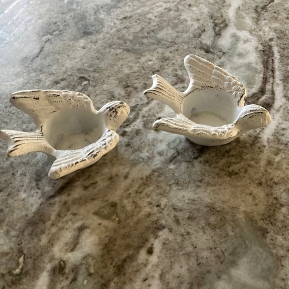 Set of 2 Cast Iron Bird Tealight Candle Holders - Picture 4 of 9